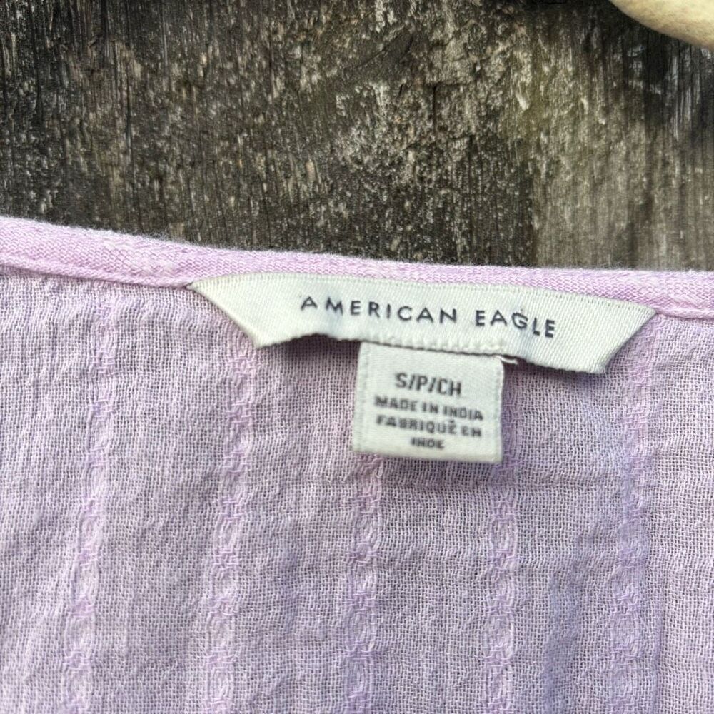 American Eagle Light Purple Wrap Long Sleeve Top Small - Picture 3 of 5
